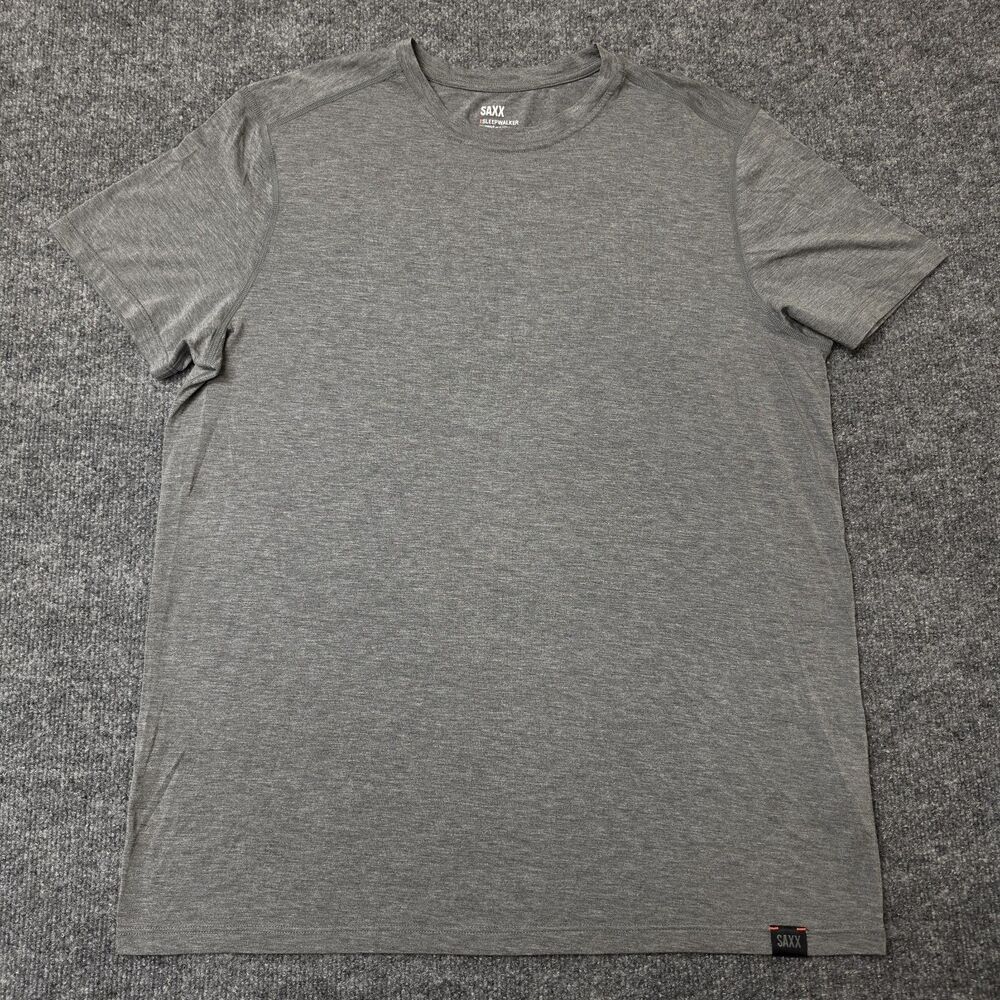 Saxx Sleepwalker XL Grey Modal Short Sleeve Lounge Shirt PJs Luxury Soft Stretch